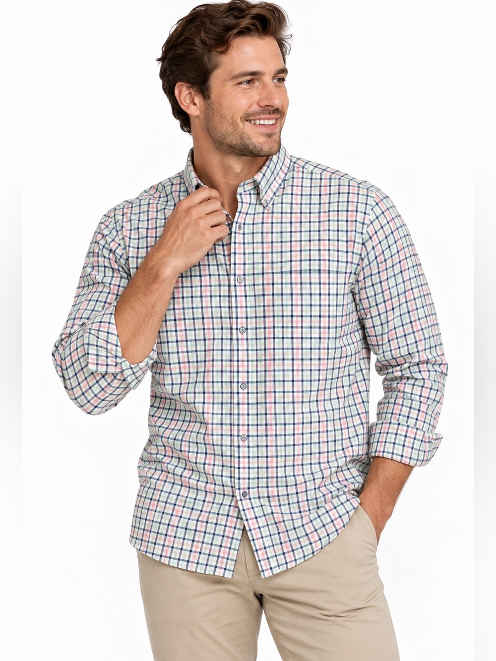 Southern Proper Plaid Men's Button Down Shirt Plus Size 2XL